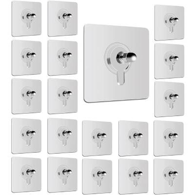 10pcs Detachable Self Adhesive Wall Screw Hook Punch-Free Wall-Mounted Screw Sticker Photo Frame Hangers for Bathroom Kitchen Picture Hangers Hooks