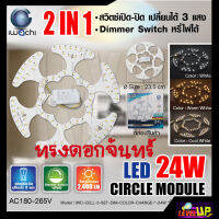 แผงไฟแม่เหล็ก แผ่นชิปวงจร LED 24W แผงวงจรแม่เหล็ก 24 วัตต์ เปลี่ยนได้ 3 แสง แสงขาว,วอร์มไวท์,คูลไวท์ (DAYLIGHT,WARMWHITE,COOLWHITE) หรี่ไฟได้ รับประกัน 1 ปี