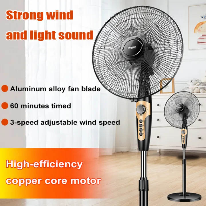 16inches Electric Fan 3Speed Levels 3Wind Modes Oscillation Function LED Display Programmed