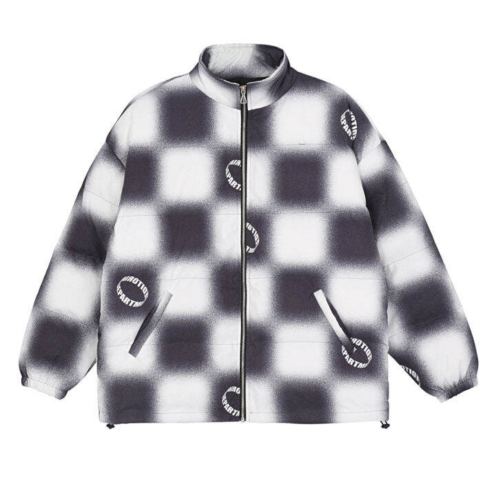 ฮิปฮอปปาร์เก้-lelaki-streetwear-checkerboard-percetakan-ลายสก๊อตบล็อกเสื้อแจ็คเก็ตเสริมไหล่2020ฤดูหนาวฮาราจูกุเสื้อคลุมผ้าฝ้าย-menebal