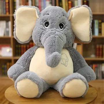 large long nose elephant gray soft plush sleep baby pillow