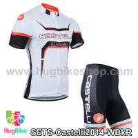 ชุดจักรยานแขนสั้นทีม Castelli 14 (01) สีขาวดำแดง