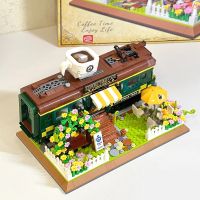 1081PCS Creative Train Coffee House Building Blocks City Street View Home Furnishing Model Ornaments Gift Bricks Toys For Kids Building Sets