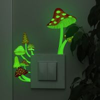 PVC 2022 New Mushroom Luminous Switch Sticker Bedroom Living Room Background Wall DIY Decorative Self-Adhesive Paper SSJ264 Wall Stickers Decals