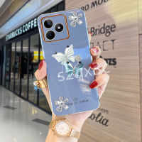 เคสโทรศัพท์ใหม่สำหรับ Realme C53 C55 NFC 4G 11 Pro + 10 Pro 5G รุ่น Coca-Cola GT NEO5 SE 2023เคสโทรศัพท์แฟชั่นเคสหลังชุบโลหะด้วยปลอกอ่อนผีเสื้อคู่ประกายเพชรน่ารักสำหรับ RealmeC53ป้องกัน