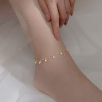 WANTME 925 Sterling Silver Fashion Simple Chain Baroque Pearl Tassel Anklet for Women Elegant Wedding French Jewelry Accessories