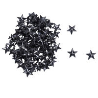 100 15mm Dark Grey Star Studs Spots Punk Rock Nailheads Spikes for Bag Shoes