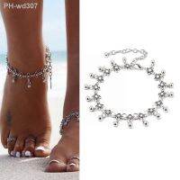 Vintage Anklet Drop Ball Hollow Out Flower Design Summer Beach Anklets For Women Ethnic Style Simple Elegant Female Jewelry P8A1