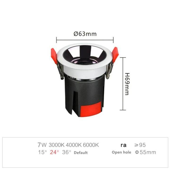 รังผึ้ง2ที่ใส่สายไฟทรงกลมกันแสงสะท้อนไฟดาวน์ไลท์-led-7w-12w-15w-20w-ac-85-265v-เพดาน-cob-ห้องนั่งเล่นครัวในร่ม