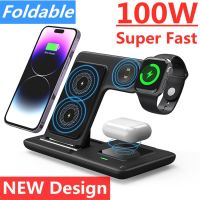 ZZOOI 100W Wireless Charger 3 in 1 For iPhone 14 13 12 Pro Max 11 X 8 Fast Charging Dock Station For Apple Watch 8 7 6 Chargers Stand