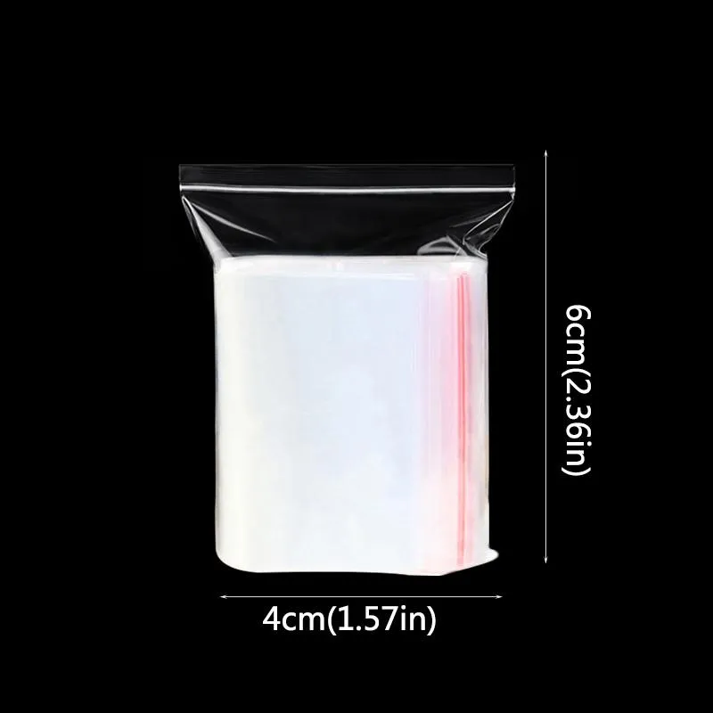 100pcs 4x6cm Small Bags, Sealing Bags Zipper Poly Bags, Small Baggies Clear Bags for Packaging, Dispenser Bag, Women's, Size: 8, Other