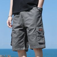 Brand Men Trend Cargo Shorts MenS Letter Print Pocket Shorts Summer New Fashion Casual Straight Shorts Male Ropa Hombre