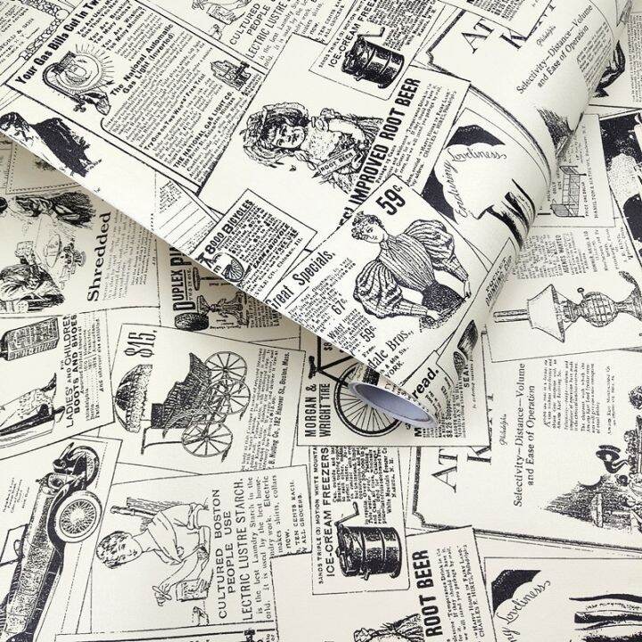 vintage-newspaper-peel-and-stick-wallpaper-decorative-wall-sticker-waterproof-vinyl-self-adhesive-shelf-drawer-liner-home-decor