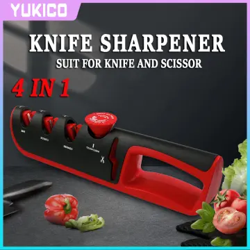 Knife Sharpener Professional Sharpening Stone Whetstone Grindstone 4 Stages  Kitchen Knives Scissor Grinder Stone Householder