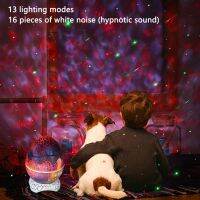 Dinosaur Egg Galaxy Projector White Noise Bluetooth Speaker 14 Color LED Night Light Christmas Gift For Children