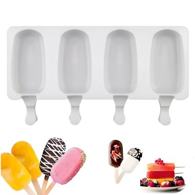hot【cw】 flexible silicone mold tray-shape for mini ice cream popsicles 4/8 cavities reusable cakesicles food grade