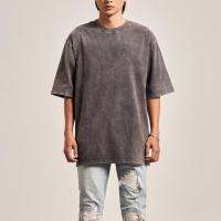 Plain Acid wash T-Shirt oversize form Miss Sleeve unisex Thick T-Shirt.