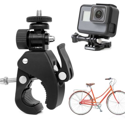 กล้องถ่ายภาพกีฬาแอคชันกล้อง Vr 360องศาจักรยานยนต์ติดตั้งจักรยานตัวยึดตัวจับที่หนีบบาร์แบบมือจับขายึดกล้องโกโปรฮีโร่