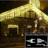 5M Christmas lights waterfall outdoor Led Curtain Icicle String Light Garland Droop 0.4 0.6m Party Garden Eaves Decorative Light