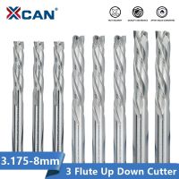 Xcan 3ขลุ่ยขึ้นตัดลง3.175 4 5 6 8Mm ก้านสว่านหัวเกลียวที่ตัดปลายหมุนคาร์ไบด์สำหรับอลูมิเนียมเราเตอร์ตัด Cnc บิต