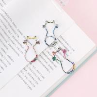 2021ALLTU Fancy cat paper clip metal book stationery school office photo decoration bookmark clip 10 sets