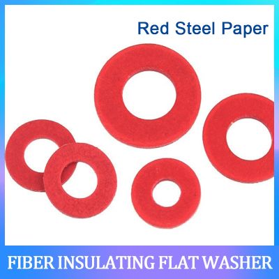 100-1000pcs Red Steel Paper Insulation Fiber Washer M2 M2.5 M3 M4 M5 M6 M8 Gasket Flat Washer Plain Gasket Ring Meson Spacer