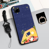 เคสนิ่มสำหรับ OPPO Realme C11กล่องคลุมทั้งหมดพิมพ์ลายป้องกันการตกป้องกันการขีดข่วนฝามีที่ถือวงแหวนและเชือกโทรศัพท์