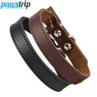 Genuine Leather Dog Collar Simple Design Chihuahua Small Dog Collar Adjustable Cat Collar Leather Lead collar perro petshopXS XL