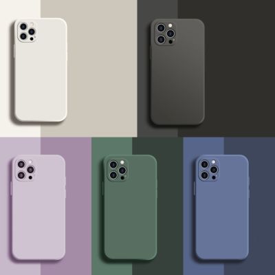 ◐ เคส Samsung A14 A13 A12 A11 A04 A04S A03 A03S A02 A02S M12 M11 M02 4G 5G Solid Color Protect Camera Soft Case