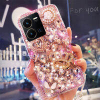 กากเพชรส่องแสงเป็นประกายวิบวับเคสโทรศัพท์ Vivo Y22S Y02 Y20S Y16 Y22 Y35 Y02S Y21 Y33S Y33T Y2S Y21T Y20i ไข่มุกพลอยเทียม Y12S เคสโทรศัพท์หรูหรามงกุฎเคสโทรศัพท์แวววาวเต็มรูปแบบ