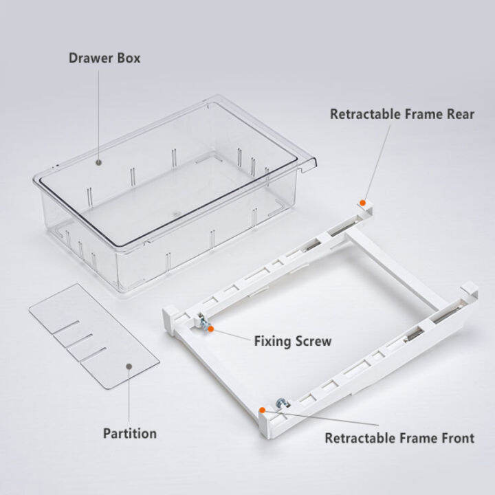 ใสตู้เย็นออแกไนเซอร์ถังกล่องเก็บช่องตู้เย็นลิ้นชักตู้เย็นถังเก็บภาชนะตู้กับข้าวตู้แช่แข็ง