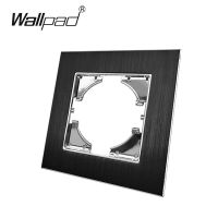 โลหะมาตรฐาน L6โมดูล Wallpad สำหรับ EU อลูมิเนียมกรอบสีดำ EU กรอบโครเมียมแบบทำมือชุดสวิตช์ไฟฟ้า