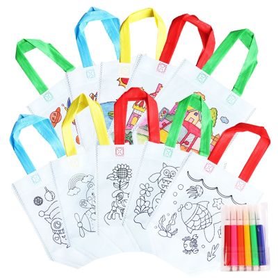 【YF】﹉  Coloring Goodie with Markers for Kids Storage Non-Woven Fabric Shopping
