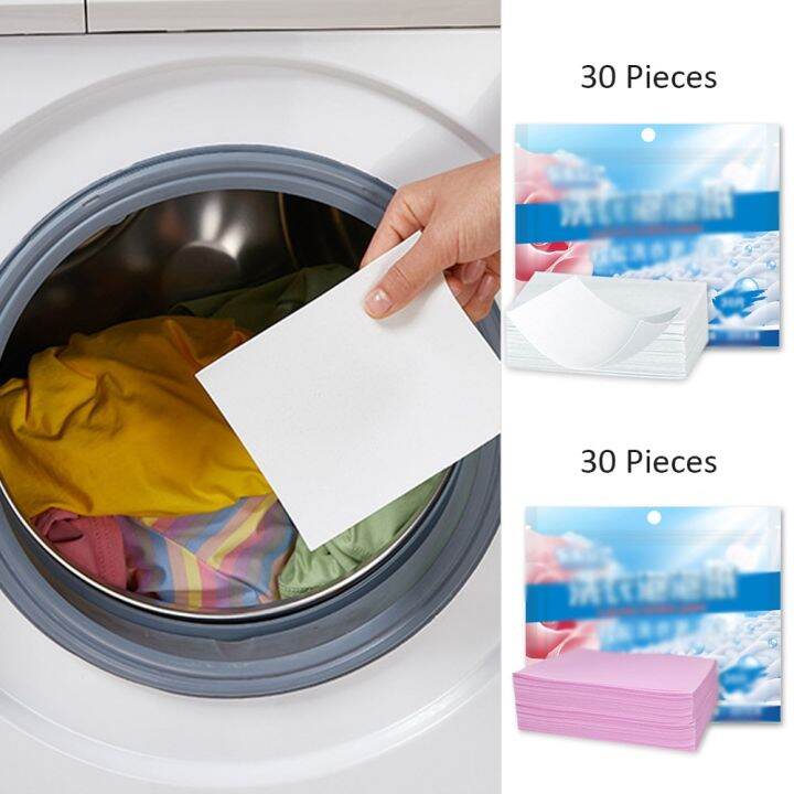 30 PCS Laundry Bule Paper Enzyme Concentrate Deep Clean Washing Machine