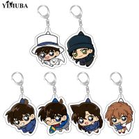 Japanese Cartoon Detective Conan Keychain Conan Edogawa Haibara Ai Mouri Ran Cosplay Q Version Figures Acrylic Pendant Key Chain Key Chains