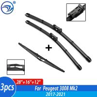 Wiper Front &amp; Rear Wiper Blades Set For Peugeot 3008 Mk2 2017 2018 2019 2010 2021 Windshield Windscreen Window 28"+16"+12"