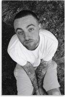 Mac Miller โปสเตอร์ภาพตกแต่งขาวดำศิลปะบนผืนผ้าใบสำหรับติดกำแพงโปสเตอร์ห้องนั่งเล่นภาพวาดตกแต่งห้องนอน16x24inch40x60cm