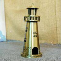 DIY Metal Crafts Navigation Alloy Lighthouse Model Creative Lighthouse Building Souvenir Gifts Home Office Desktop Decorative