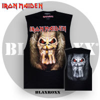 Blaxroxx เสื้อวง ลิขสิทธิ์แท้ Iron Maiden (SL-IRM004) เสื้อยืดคอกลมแขนกุด ผ้า Cotton100