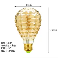 E27หลอดเอดิสันแบบวินเทจ110-220V 4W หลอดไฟ LED LED หลอดไฟ LED หลอดไฟรีโทร LED ทองประหยัดพลังงานย้อนยุค