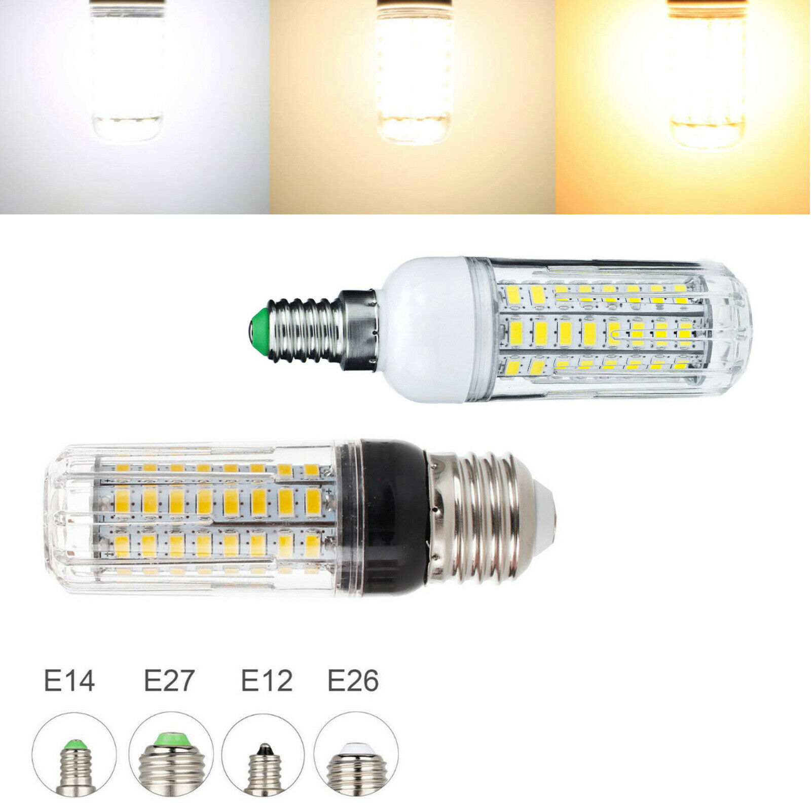 Dimmable LED Corn Light Bulb E27 B22 E14 5730 SMD 50W 100W Equivalent Lamps RH 