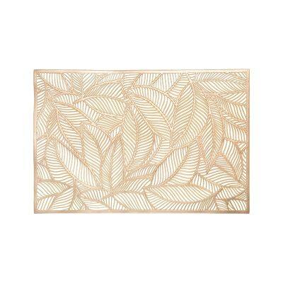 Leaf Placemat High-End Hotel Restaurant Bronzing Insulation Coffee Placemat Decoration Table Mat