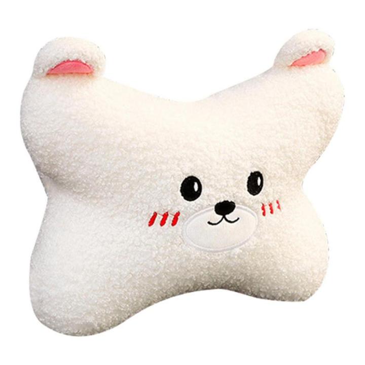 หมอนรองศีรษะในรถยนต์-auto-car-neck-support-cushion-cute-neck-rest-pad-with-sherpa-fabric-and-elastic-car-accessories