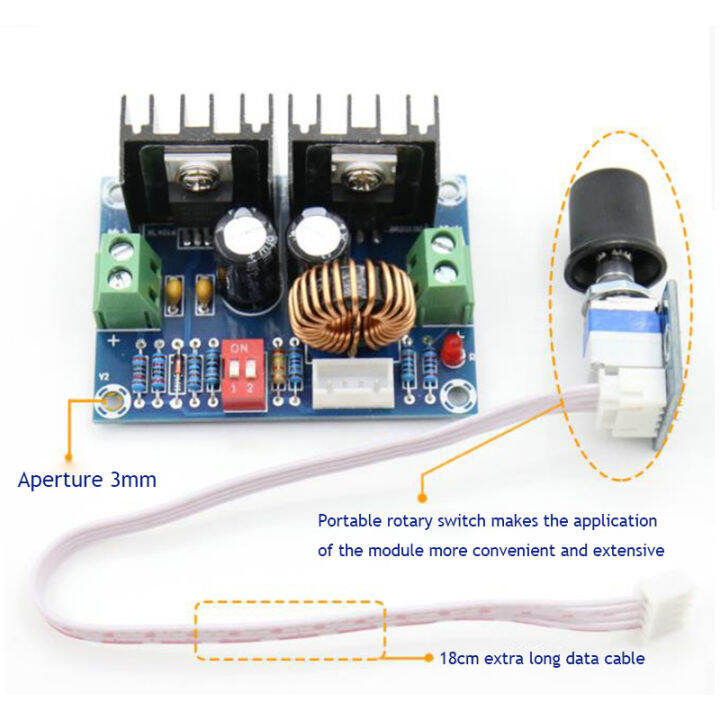 แรงดันไฟฟ้า-dc-dc-โมดูลควบคุม200w-xl4016-8a-โมดูลไฮพาวเวอร์สเต็ปดาสเต็ปดาสเต็ปดาโนพร้อมโพเทนชิโอมิเตอร์ภายนอก