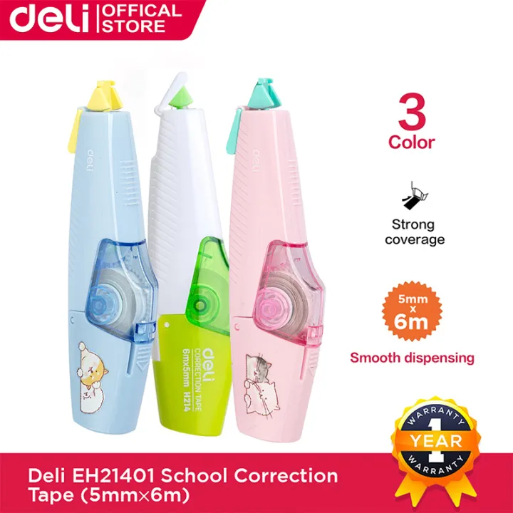 Deli School Correction Tape Nontoxic Formula Correctional Tape Assorted Color EH21401 Lazada PH