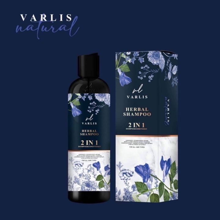 แชมพูวาริช-varlis-แชมพูสมุนไพร-อัญชัน-ครีมนวด-400ml-ออกแกนิค-ลดผมร่วง-ผมยาว-x2