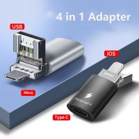 3 in 1 OTG Adapter Type C Female to USB Male Micro lightning Converter Support Fast Charge Data Transfer C Otg Connector