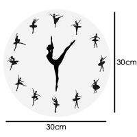 Newly Ballerina Wall Clock Living Room Decor Ballet Dancer Modern Wall Clock Ballet Dancing Girl Needle Hand Wall Watch Home