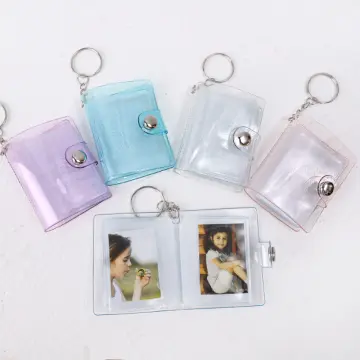 16 Photos Mini Photo Album Keychain Photo Holder Photo Card Bag
