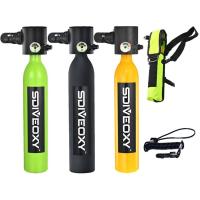 0.5L Diving Scuba Snorkel Tanks Oxygen Cylinder Set Underwater Air Tank Hand Pump For Diving Breathe Equipment 6-12 Minutes carefully